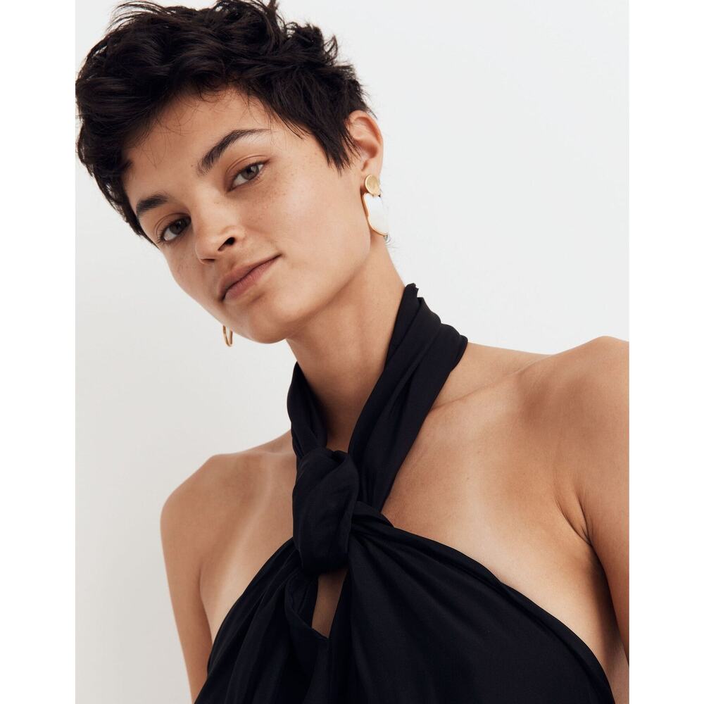 Natalie Martin Astrid Knotted Halter Silk Maxi Dress - XS/P - Picture 3 of 5
